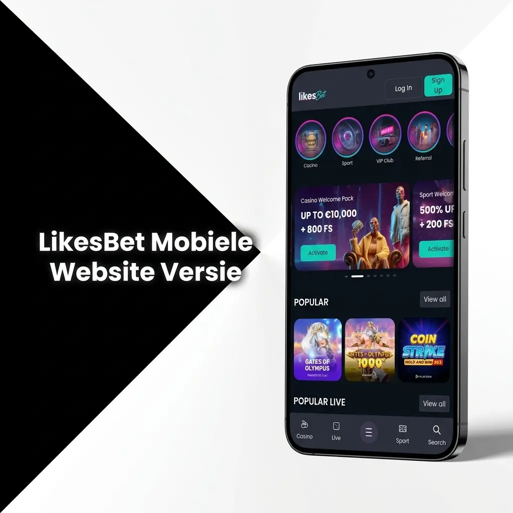 LikesBet mobiele website op smartphone en tablet