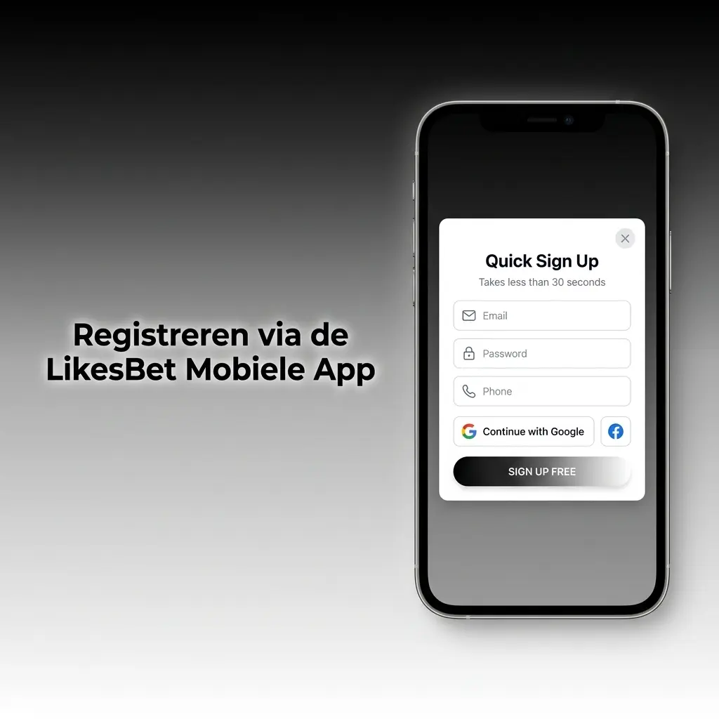 Registreren via de LikesBet mobiele app